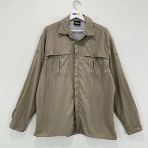 Macpac Shirt Men XL Brown Button Up Cross Terrain Roll Tab Sleeve Hiking Camping - Picture 1 of 13