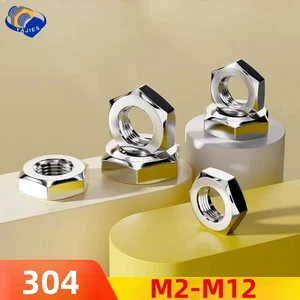 Dado per marmellata esagonale sottile in acciaio inox 304 M2 5 M3 M4 M5 M6 M8 M10 M12 DIN439 - Foto 1 di 15