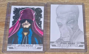 Star Wars capolavoro imperatore Palpatine Darth Sidious schizzo 1/1 + carta bonus 1/1 - Foto 1 di 4