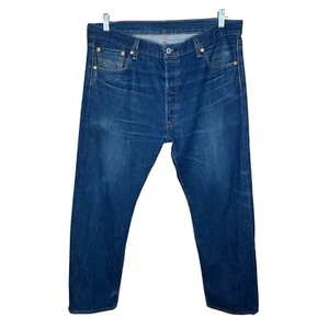 Pantalones de mezclilla Levi's 501 para hombre talla 38X32 lavado oscuro botones pierna recta - Imagen 1 de 8