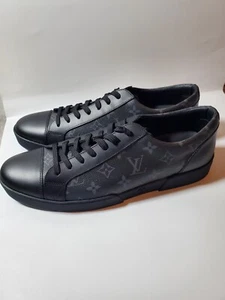 Louis Vuitton Match Up Monogram Black Leather Sneaker - Size 11 LV **NEU** (R) - Bild 1 von 13