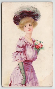 Postcard 1910 Glamorous Woman Dressed Beautifully - Picture 1 of 2