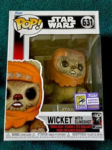 Wicket with Slingshot #631 Funko Pop! SDCC 2023 *Official Sticker* Star Wars - Picture 1 of 7