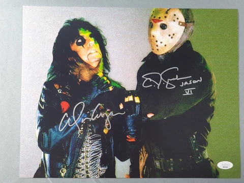 Alice Cooper & C.J. Graham Signed 11" x 14" Photo Horror Autograph CJ JSA COA Cover