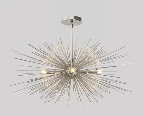 5 light Mid Century Sputnik Urchin Chandelier Chrome Ava Starburst Sputnik Light Cover