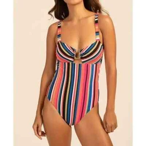 Trina Turk Größe 10 Lux Bandeau gestreifter Badeanzug - Bild 1 von 6