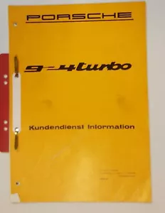 Manuale Servizio Clienti Informazioni Porsche 924 Turbo 1979 - Foto 1 di 1