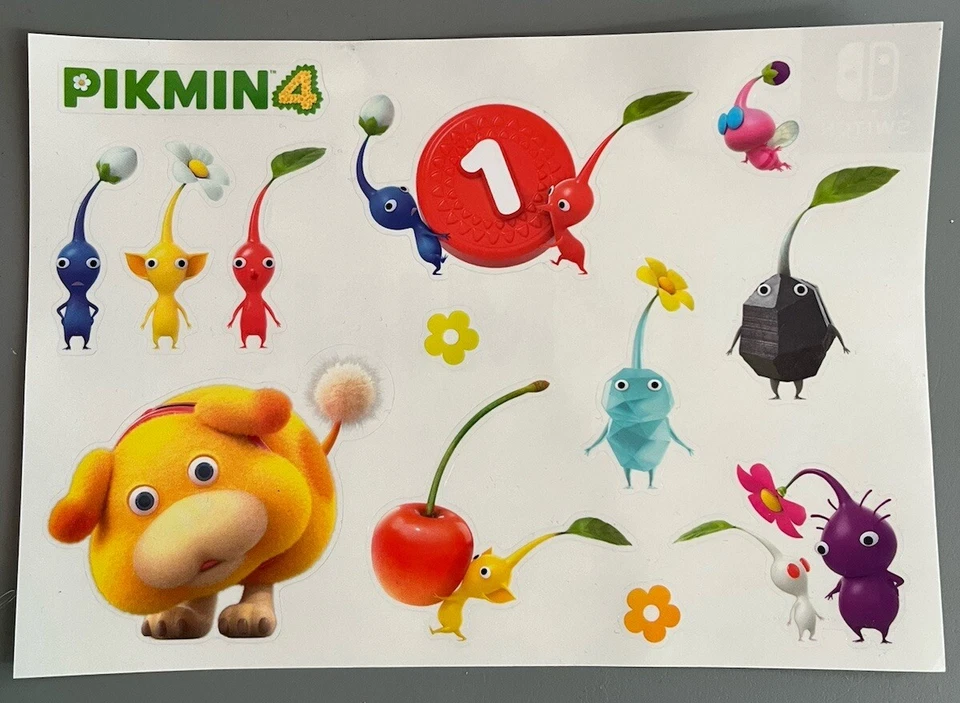 PIKMIN 4 Werbe AUFKLEBER Nintendo Stickersheet. - Bild 1 von 1