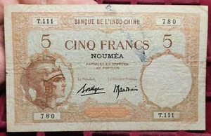 #41-88 ~ Banknote/billet - China / Indochine - 5 Francs - Foto 1 di 2