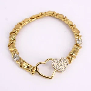  HUGS & KISSES bracelet 18k Layered Real Gold Filled 7.5"  - Picture 1 of 7