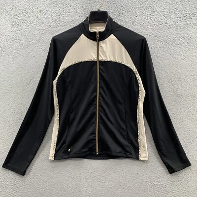 Chaqueta de calentamiento Tail para mujer ropa deportiva cremallera completa entrenamiento en pista negra beige talla S Foto 1 de 4