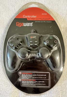 GIGAWARE- PS2 PlayStation Programmable Controller  (#26-539) Analog 8' Cable NEW - Image 1 of 4