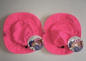 2 pk Sun Protection Zone Kids Hat Adjustable Childrens 3-10 years UV Wide Brim - Picture 1 of 5