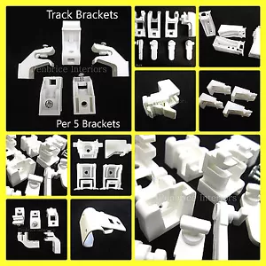 Curtain Track Brackets - SOLD PER 5 - Rail Support Fixing Fittings - All Types - Picture 1 of 19