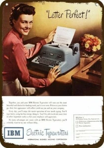 1950 IBM Typewriter Secretary Letter Vintage-Look DECORATIVE REPLICA METAL SIGN - Picture 1 of 1