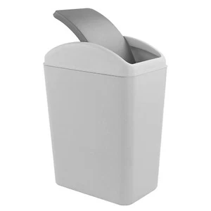 4.2 Gallon Swing Lid Trash Can Plastic Waste Bin Garbage with Lid Grey - Picture 1 of 7
