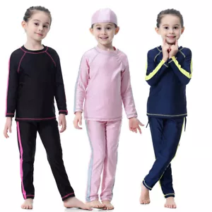 Islamic Girls Swimwear Full Cover Burkini Girls Beachwear Muslim Girls Swimsuit - Picture 1 of 49