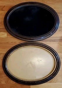 Large Solid Wood Vtg Oval Frames Bubble Glass Back Boards 16.5 x 22.5" (5 PCS) - Picture 1 of 24