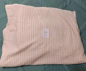 Croscill Brown White Striped Vtg Twin Sheet Scallop Edges Rn#21857 Set #2 - Picture 1 of 16