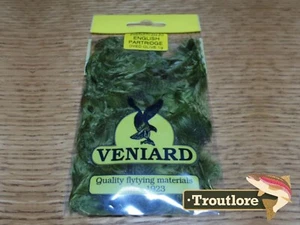VENIARD ENGLISH PARTRIDGE NATURAL DYED OLIVE FEATHERS NEW FLYTYING MATERIAL - Picture 1 of 3