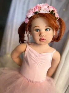 30" Realistic Handmade Reborn Baby Dolls Huge Toddler Girl With Hand-rooted Hair - Picture 1 of 3