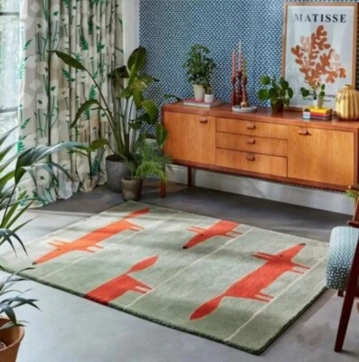 Grün Handgetufteter Teppich 100 % Neuseelandwolle Hergestellt Vorleger Handge... - Bild 1 von 4