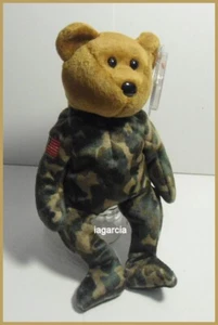Ty Beanie Baby Hero the Bear MWMT's Shoulder Flag - Picture 1 of 2