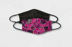 Set mit 2 Packungen # 4 Kinder Geo & Blumen Masken - Katze & Jack. Schwarz/Rosa One Size - Bild 1 von 5
