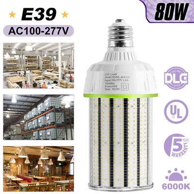 80W LED Corn Light Bulb 6000K Lamp Replace 350W HPS Area Lamp for Street Garage - Image 1 of 4