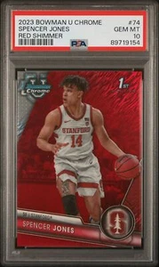 2023-24 Bowman University cromo rojo brillo refractor 1er #74 Spencer Jones - Imagen 1 de 2