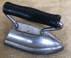Vintage miniature metal sad iron salesman sample Child toy black wood handle