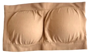 Bra Strapless Beige Medium 96% Nylon 4% Spandex Padded - Picture 1 of 8