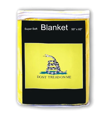 DON'T TREAD ON ME Gadsden Flag Fleece Blanket 50"x60" Soft Travel Throw Cover - Image 1 of 2