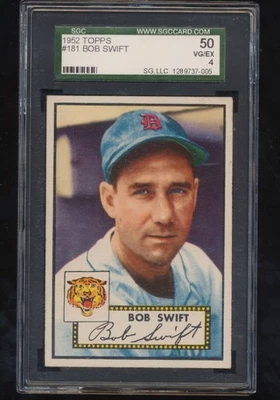 SGC 4  1952 Topps Baseball  Bob Swift  # 181   Centered - Image 1 of 2
