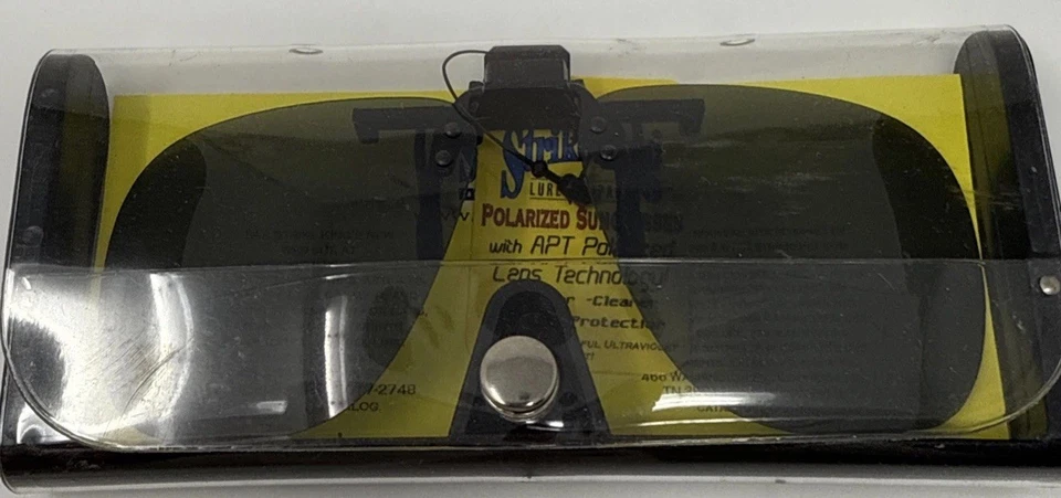 Estojo de óculos de sol vintage Strike King com clipe cinza macio lente polarizada pesca - Imagem 1 de 3