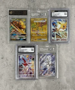 Lote Pokémon Graduado Prístino 10 Latias Pikachu SV Dragonite Reshiram Jolteon Etiqueta - Imagen 1 de 6