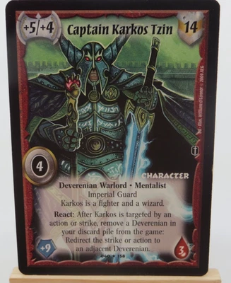 WARLORD Saga of the Storm CCG Character Card CAPTAIN KARKOS TZIN 040/158 - Image 1 of 2