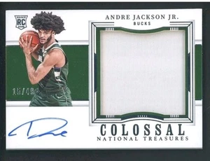 2023-24 National Treasures Andre Jackson Jr Bucks RPA RC Rookie Patch AUTO 15/49 - Picture 1 of 3