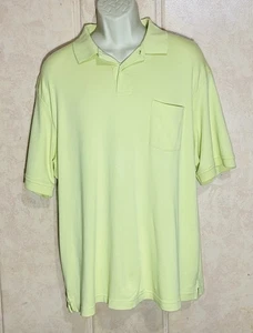Roundtree & Yorke Polo Shirt Mens XL Yellow Short Sleeve W/ Front Pocket - Picture 1 of 7