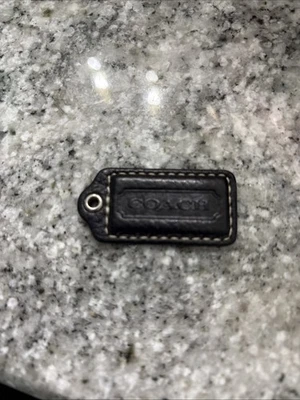 Llavero de latón charol negro 2" COACH bolso encanto llavero etiqueta colgante Foto 1 de 4