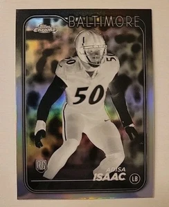 2024 Topps Chrome Adisa Isaac Negative Refractor #218 RC Error Joe Milton Back - Picture 1 of 2