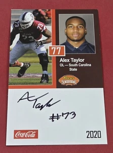 Alex Taylor RC Auto 2020 Senior Bowl South Carolina State Firmado Cleveland Brown - Imagen 1 de 2