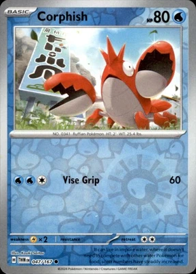 Pokemon Corphish Common Reverse Holo TWM 047/167 NM - Image 1 of 2