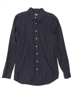 EDDIE BAUER Mens Slim Shirt Medium Navy Blue Cotton DS63 - Picture 1 of 3