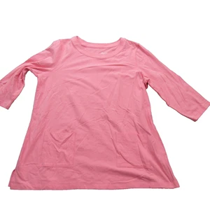 Denim & Co Active Tunic Shirt Womens Medium Pink 3/4 Sleeve Pockets Stretch - Picture 1 of 10