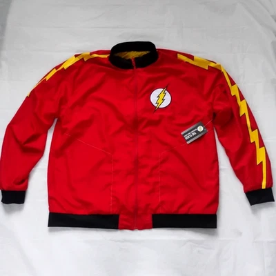 Chaqueta deportiva reversible DC Comics Flash para hombre grande roja/amarilla con logotipos nueva con etiquetas Foto 1 de 4