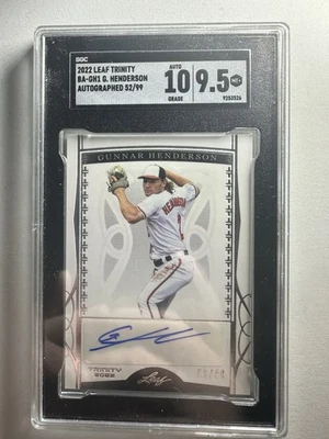 Gunnar Henderson 2022 Leaf Trinity SP Auto 38/99 #BA-GH1 Baltimore Orioles - Image 1 of 2