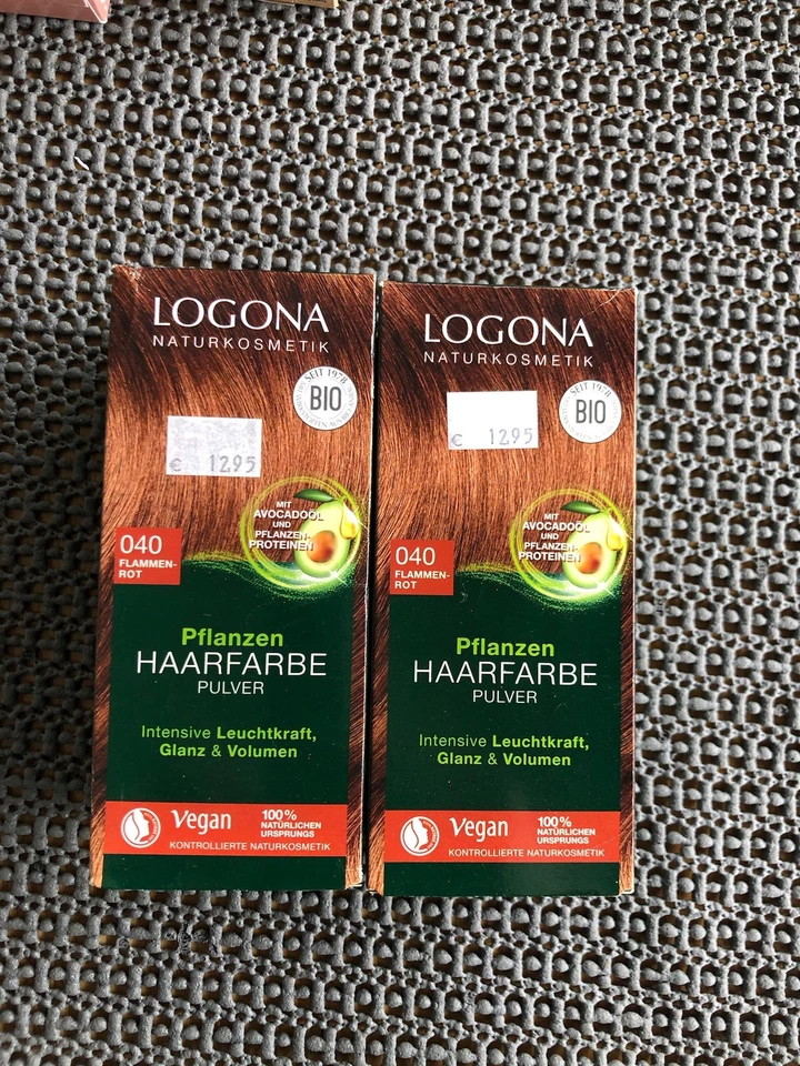 2 Pck. Logona Bio Pflanzen Haarfarbe Pulver Flammenrot - Bild 1 von 1