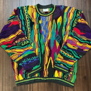COOGI Pure Wool Knitted Sweater 3D Knit Multicolor Size L Used In Australia - Picture 1 of 8