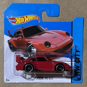 Tarjeta corta Mattel Hot Wheels roja Porsche 993 GT2 27/250 2014 HW City - Imagen 1 de 6